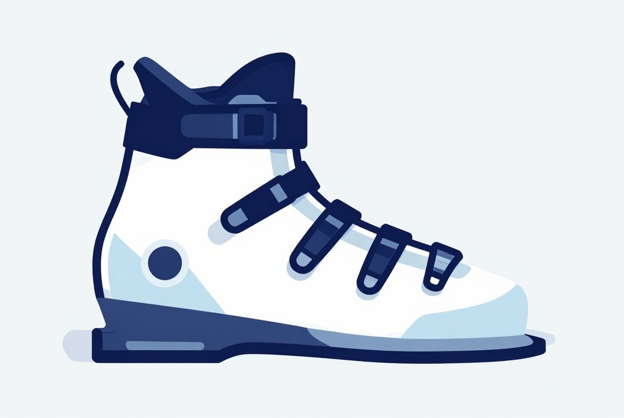Boot cross-section showing shell, liner and buckle zones